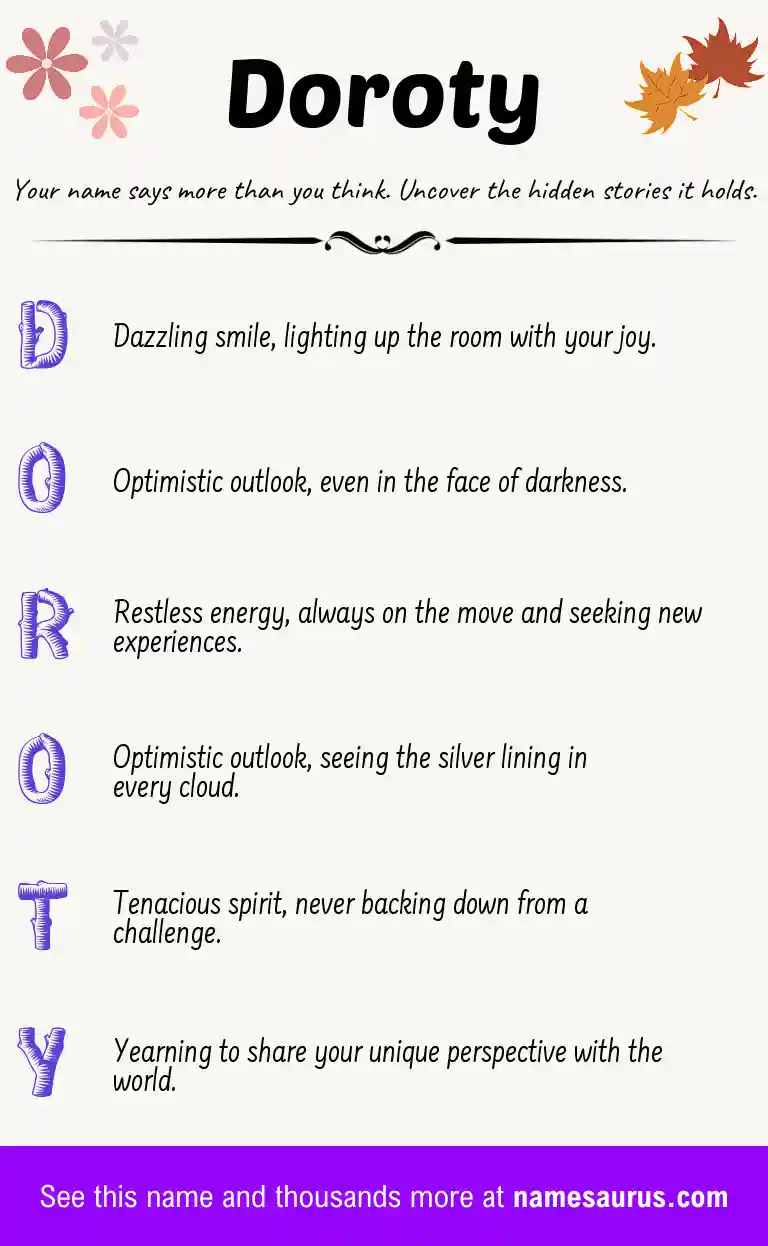 Acrostic poem about Doroty.