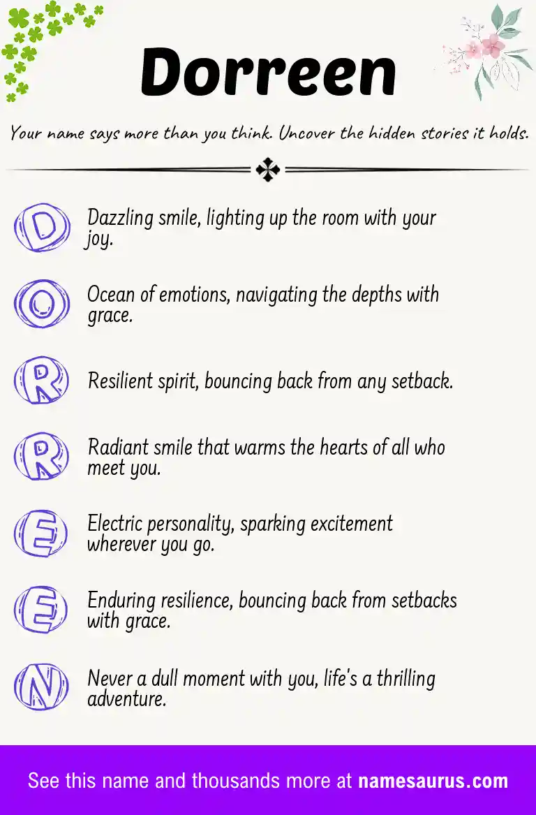Acrostic poem about Dorreen.