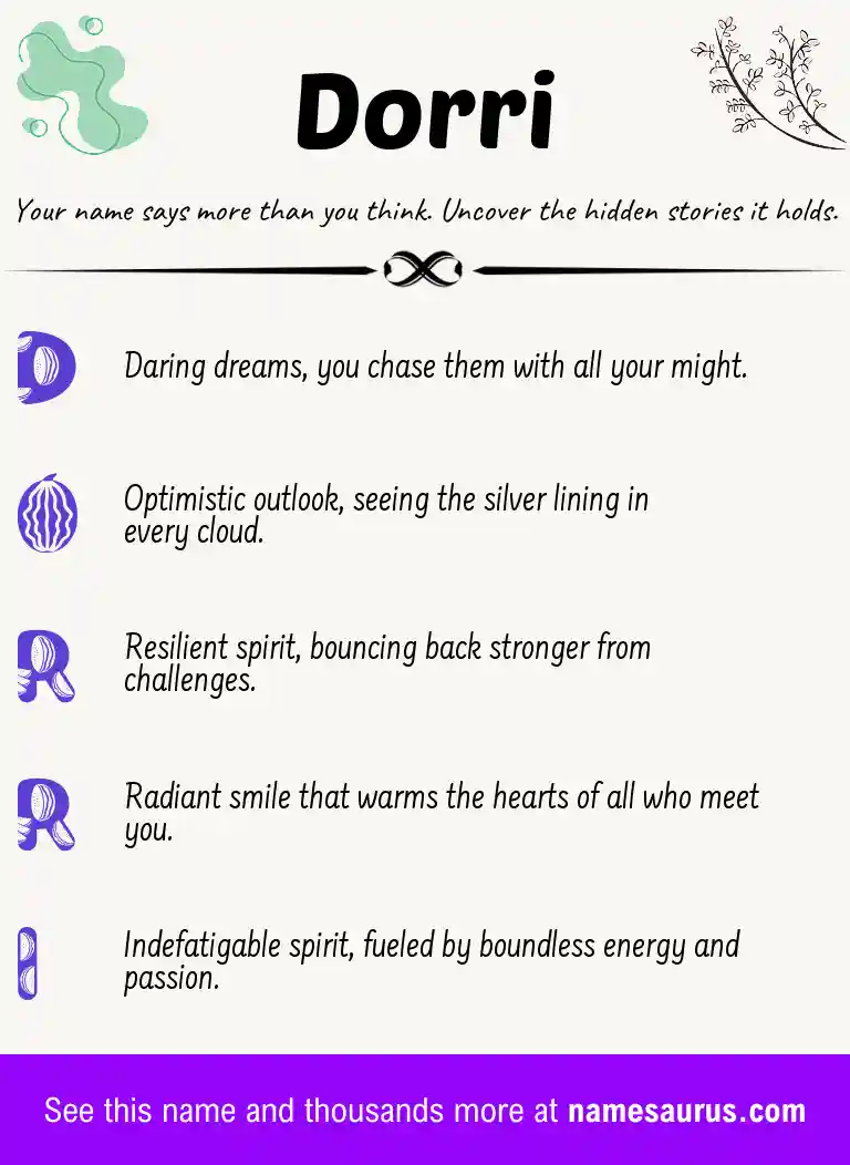 Acrostic poem about Dorri.
