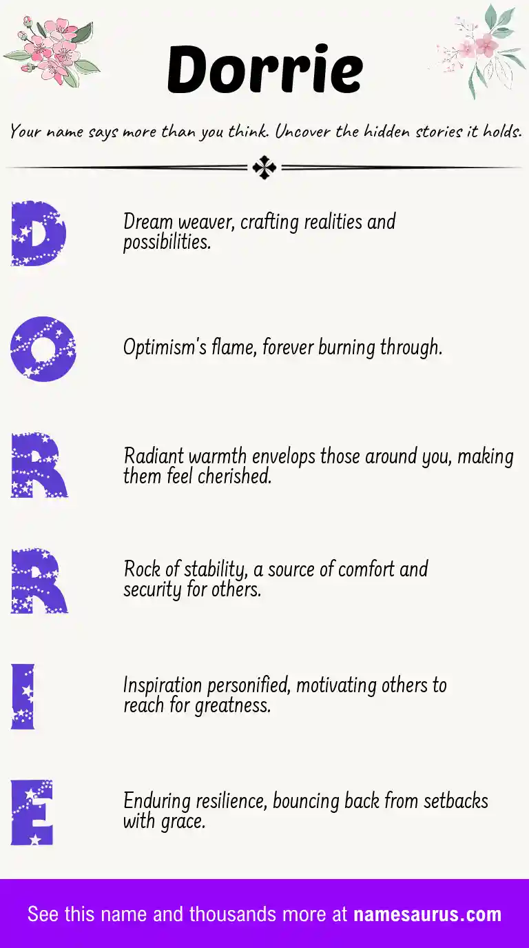 Acrostic poem about Dorrie.