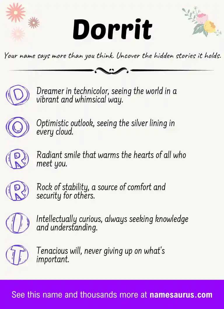 Acrostic poem about Dorrit.
