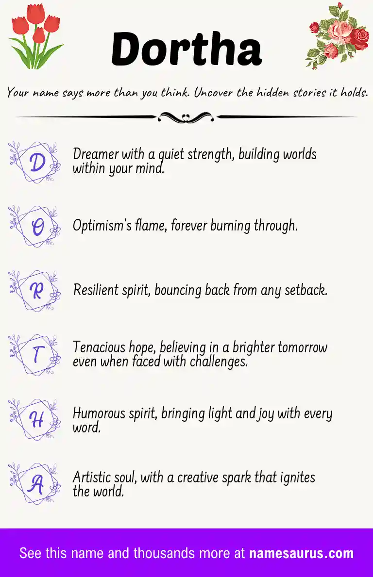 Acrostic poem about Dortha.