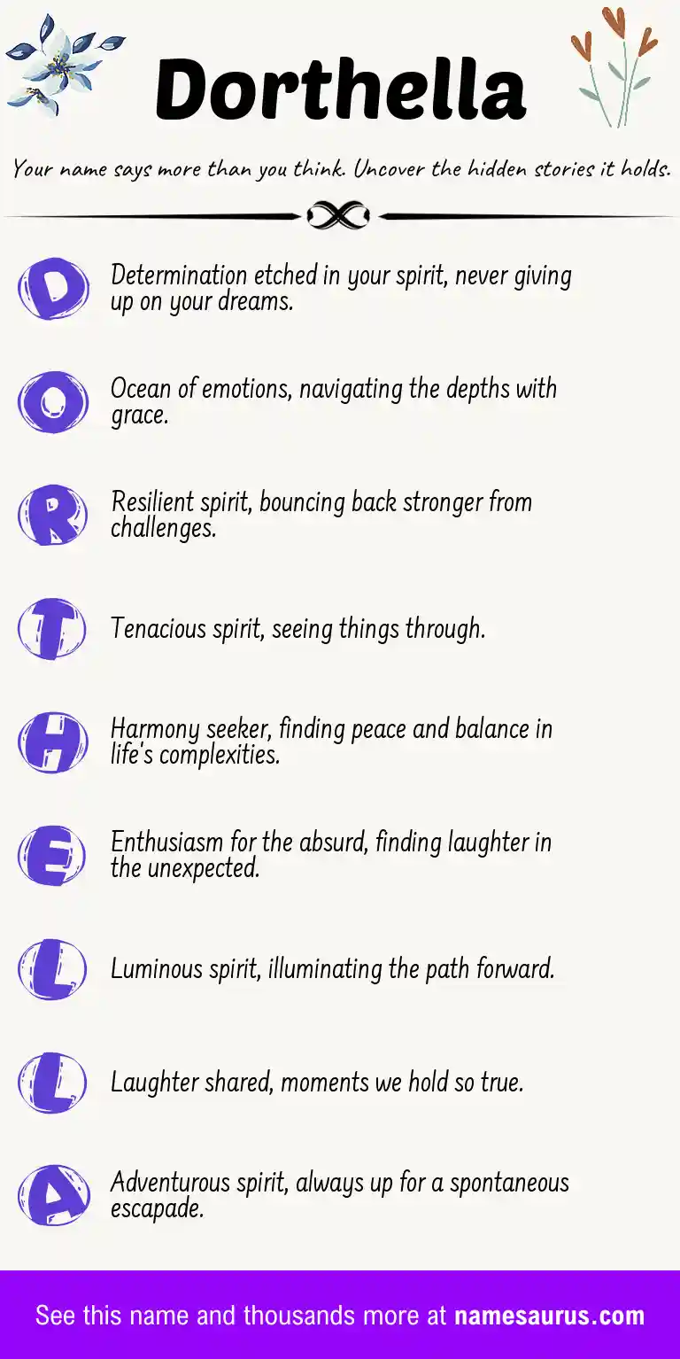 Acrostic poem about Dorthella.