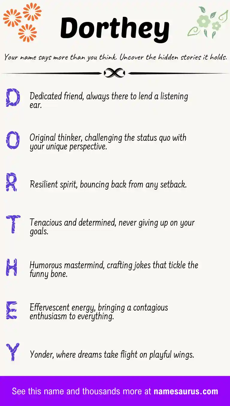 Acrostic poem about Dorthey.