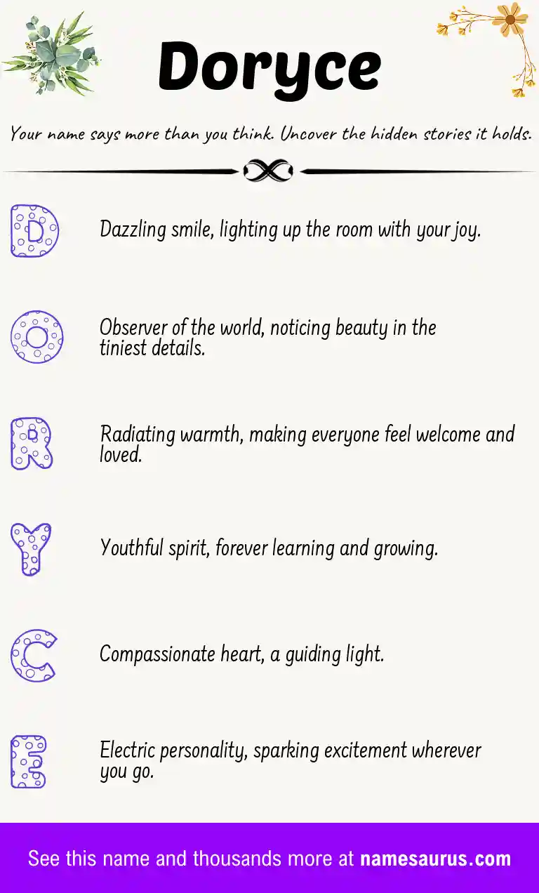 Acrostic poem about Doryce.