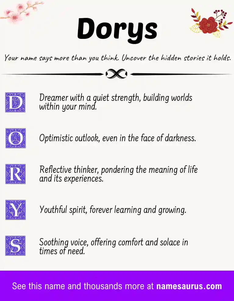 Acrostic poem about Dorys.