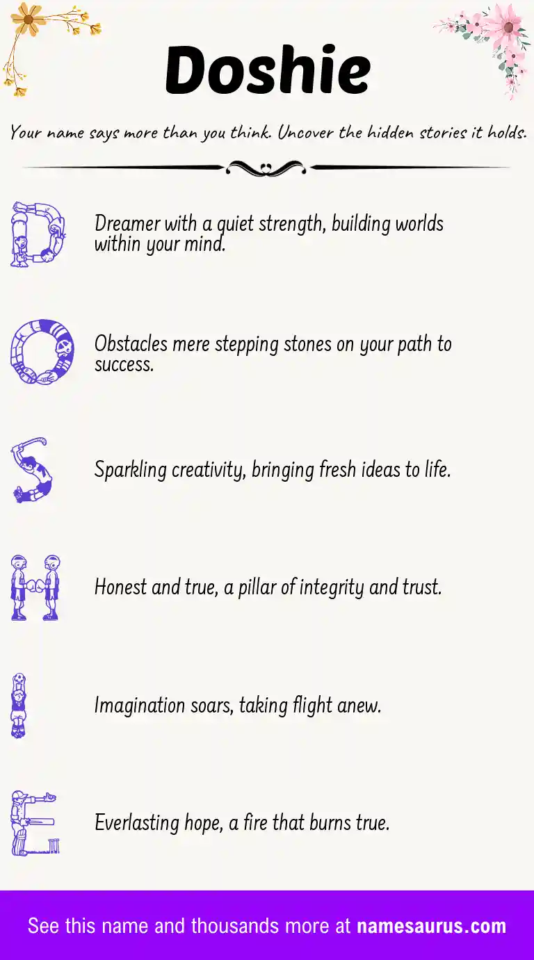 Acrostic poem about Doshie.