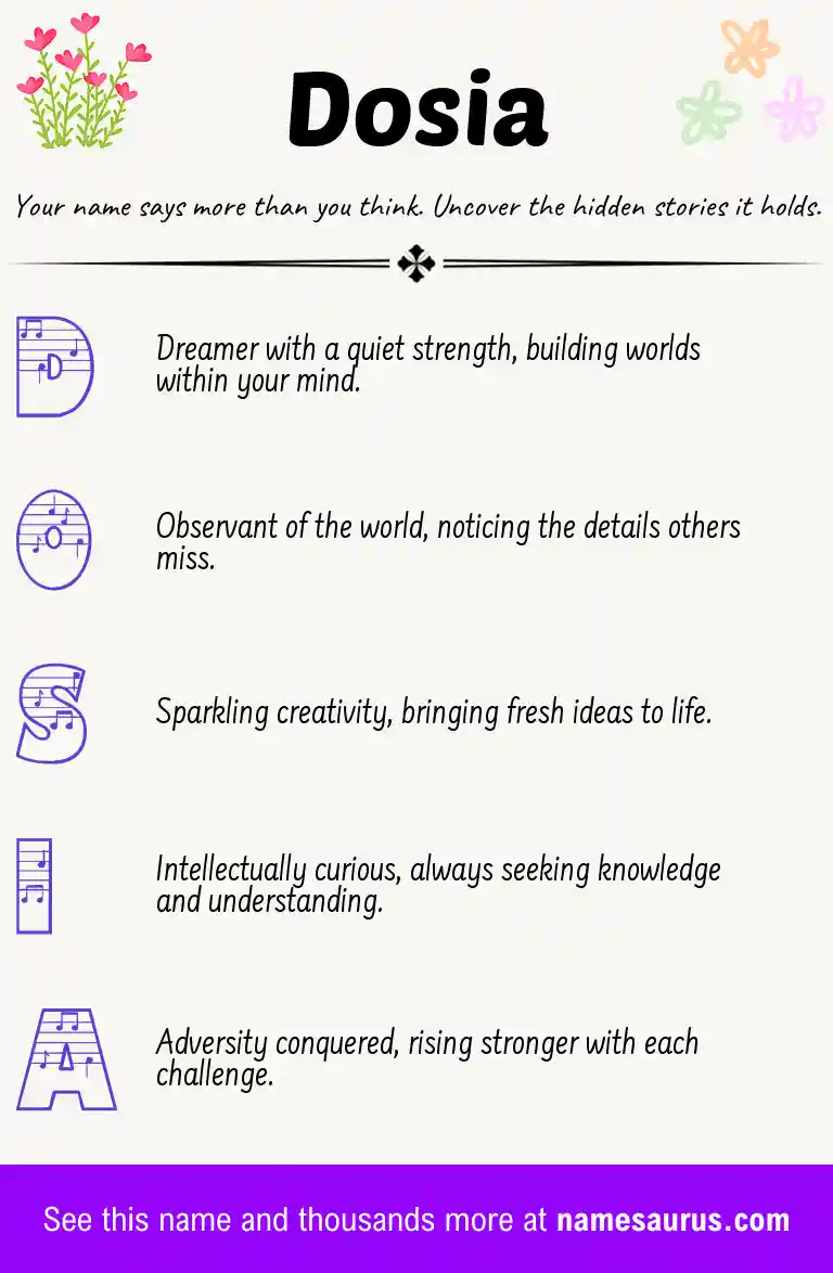 Acrostic poem about Dosia.