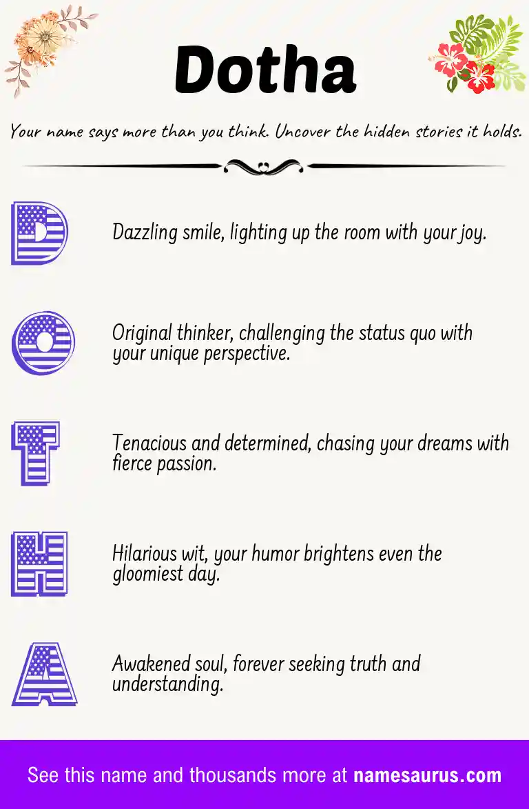 Acrostic poem about Dotha.