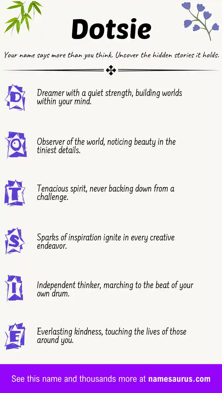 Acrostic poem about Dotsie.