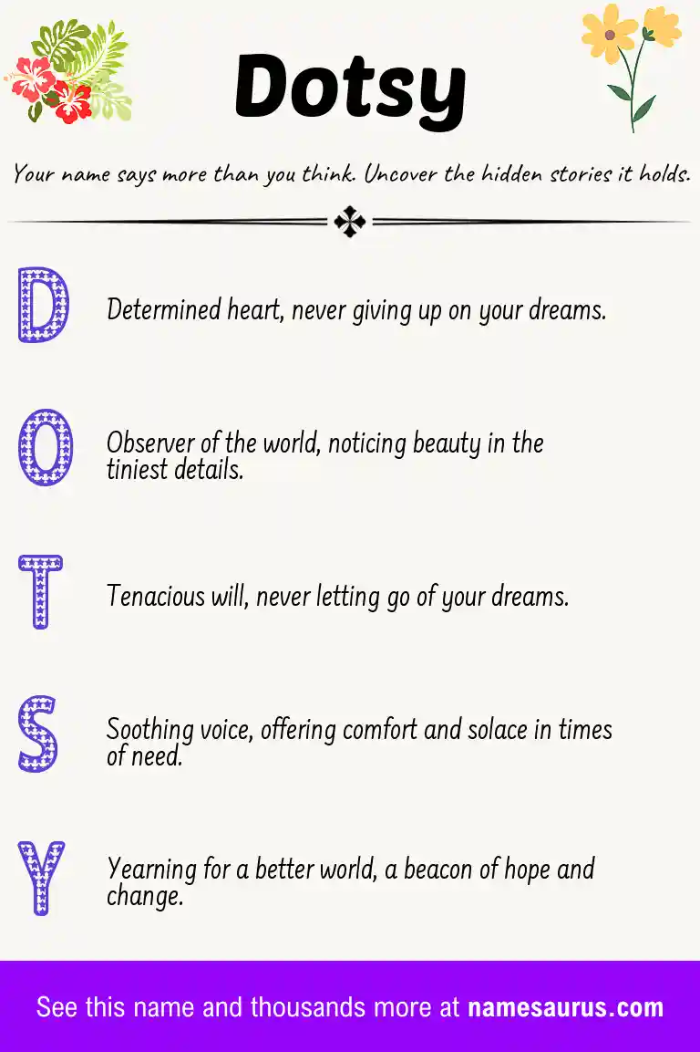 Acrostic poem about Dotsy.