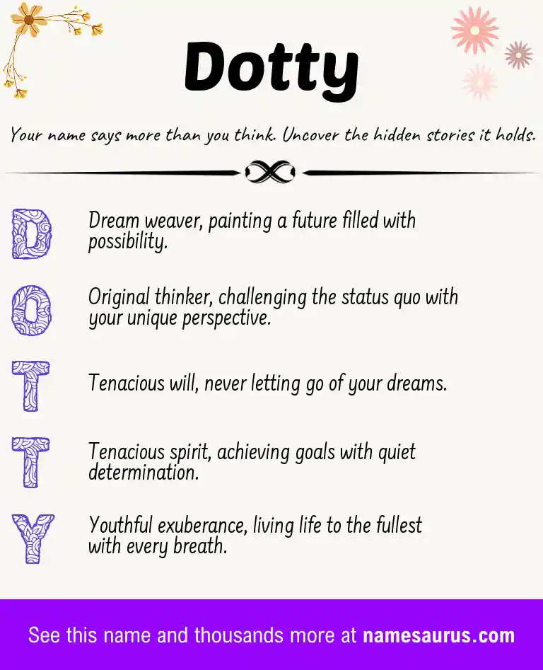 Acrostic poem about Dotty.