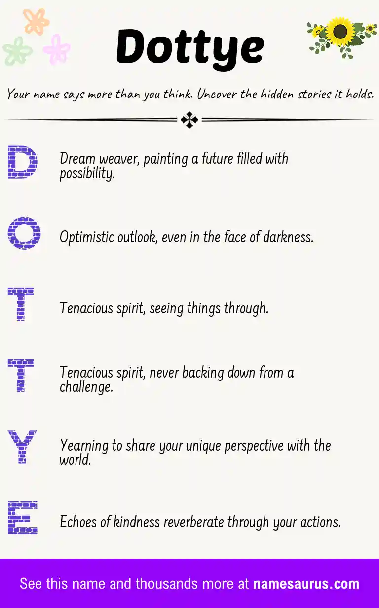 Acrostic poem about Dottye.