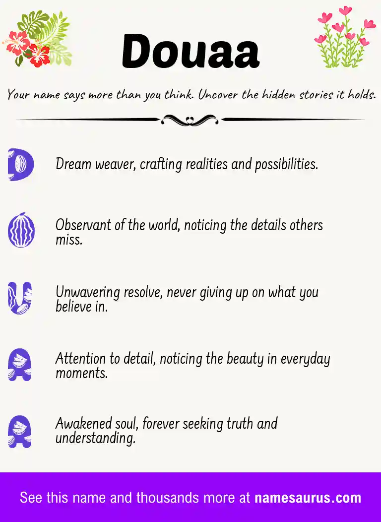 Acrostic poem about Douaa.