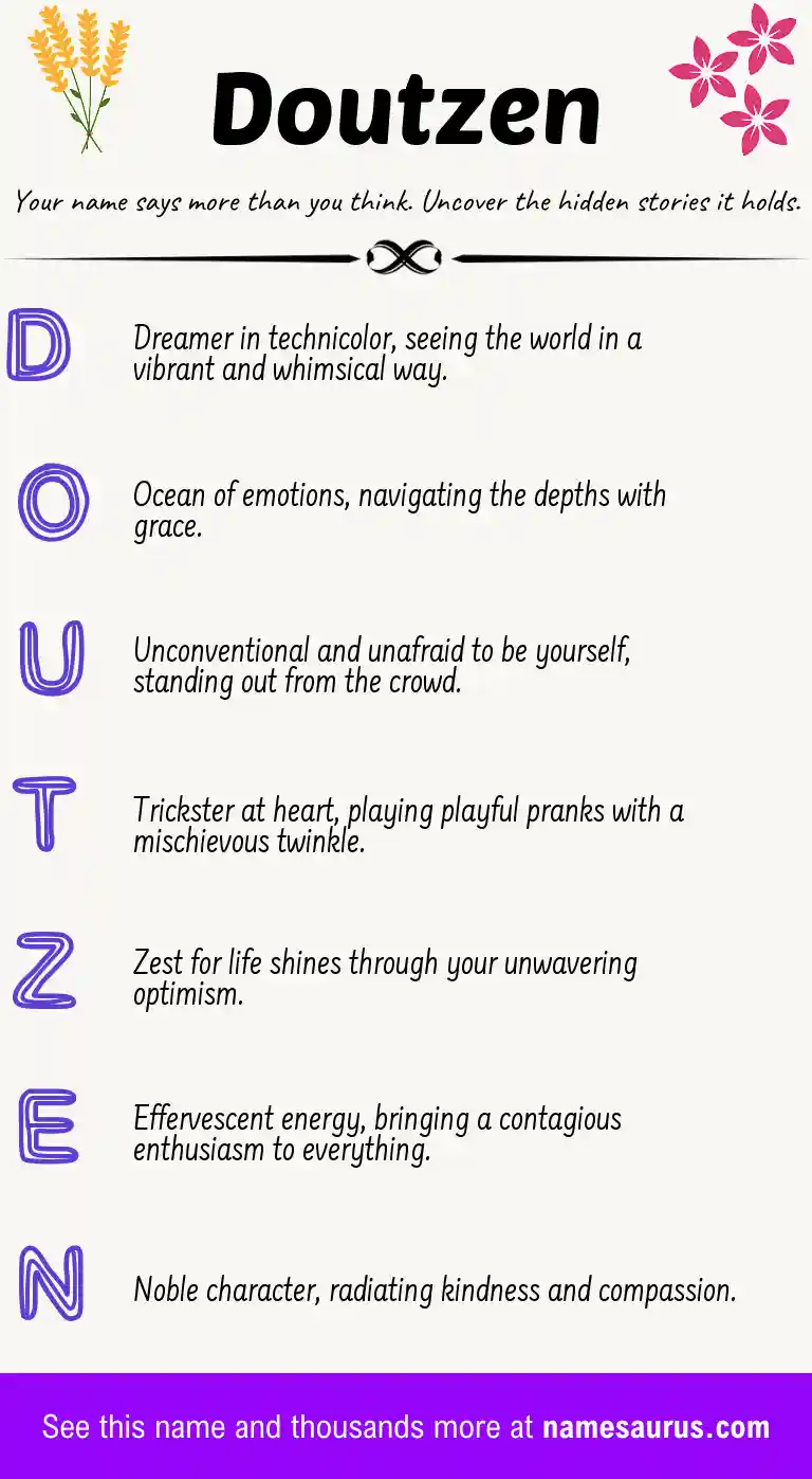 Acrostic poem about Doutzen.
