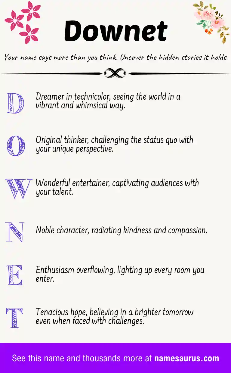 Acrostic poem about Downet.