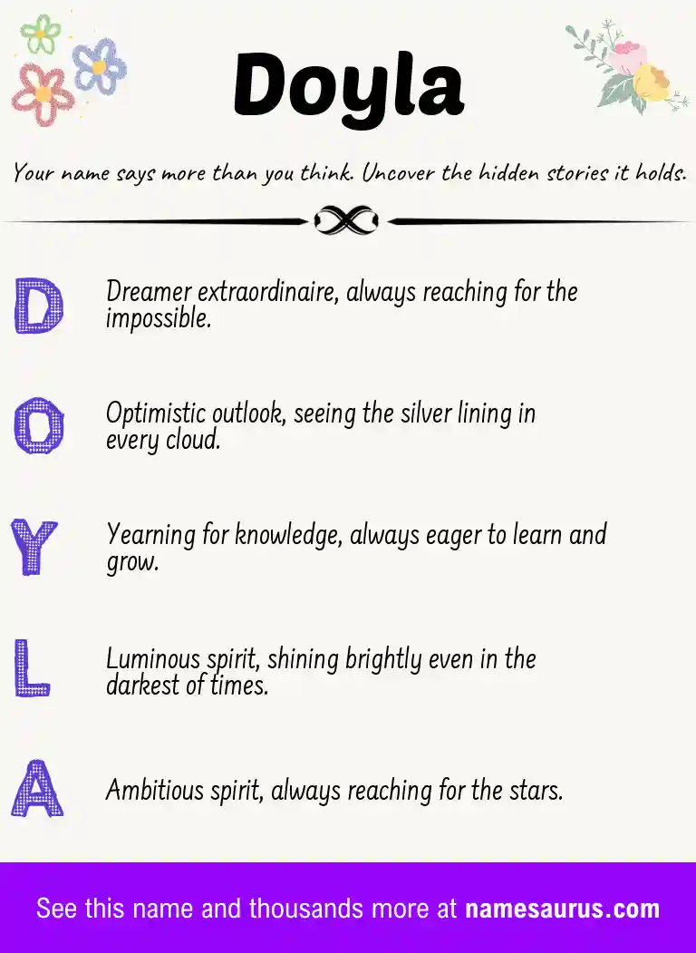 Acrostic poem about Doyla.