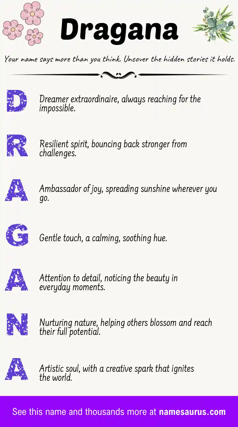 Acrostic poem about Dragana.