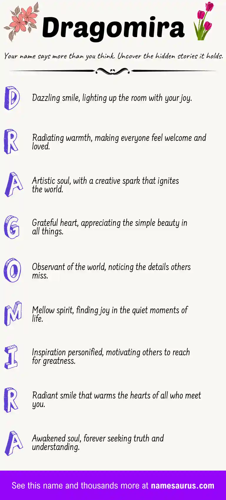 Acrostic poem about Dragomira.