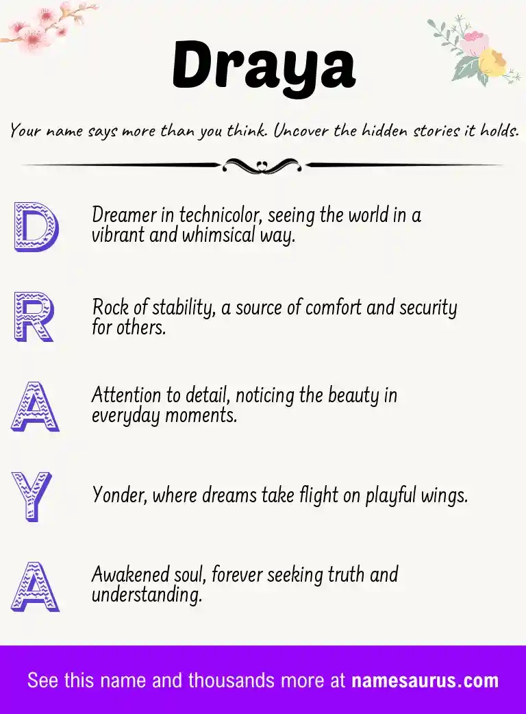 Acrostic poem about Draya.