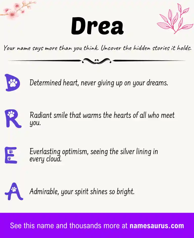 Acrostic poem about Drea.