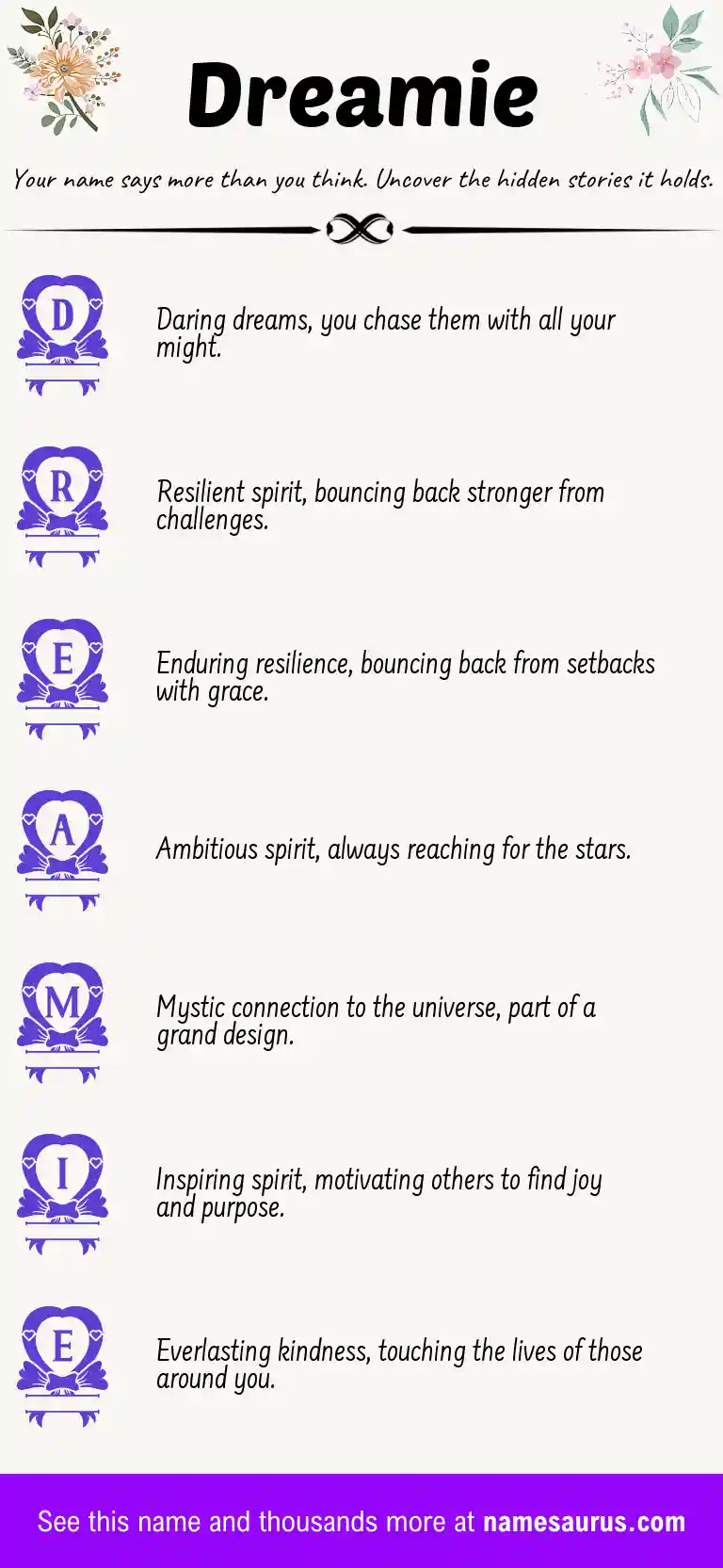 Acrostic poem about Dreamie.