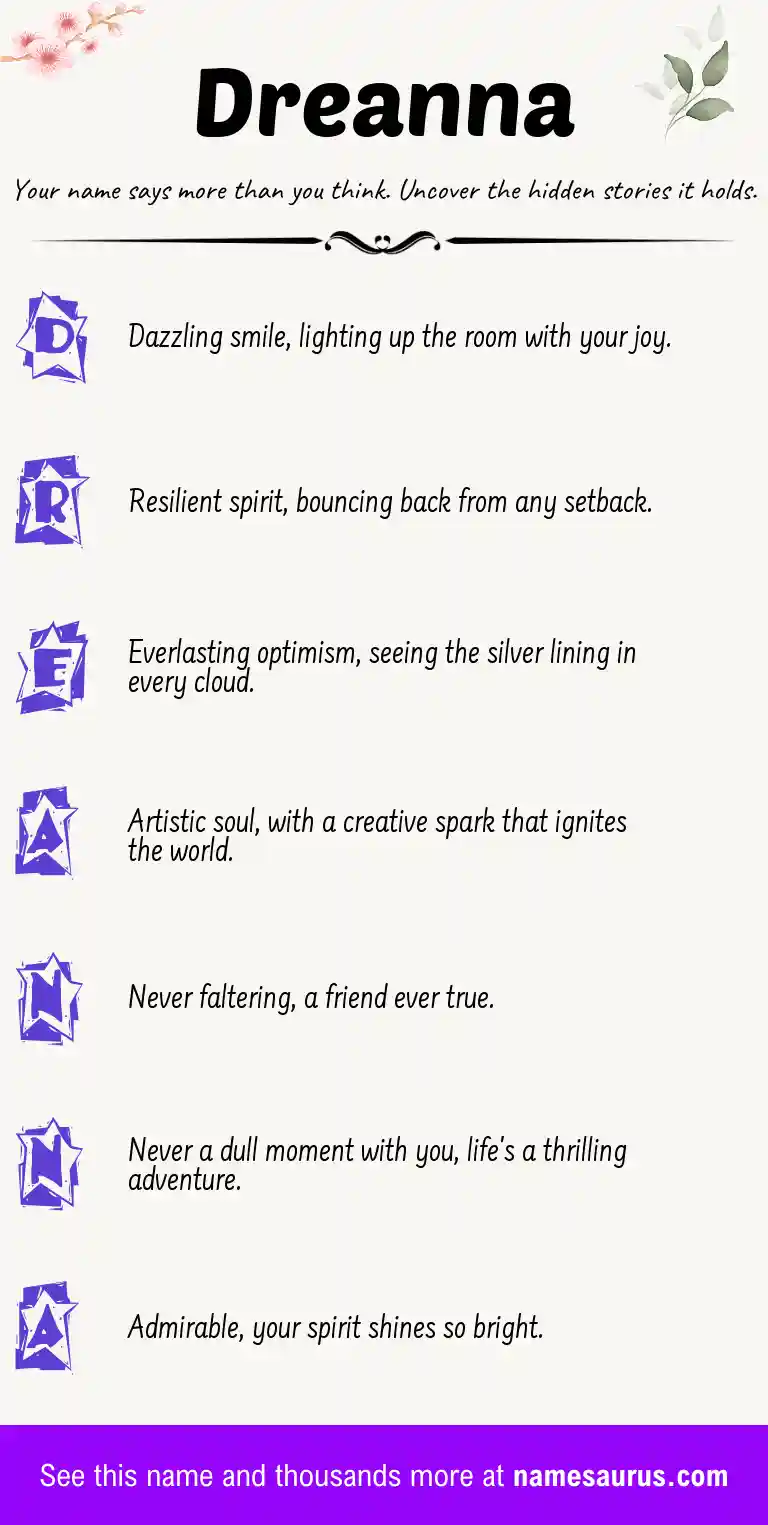 Acrostic poem about Dreanna.
