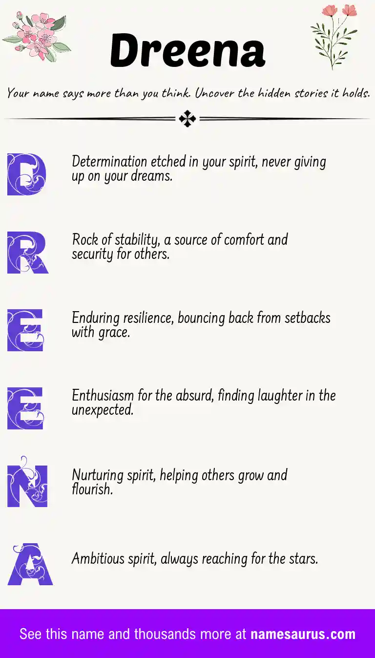 Acrostic poem about Dreena.