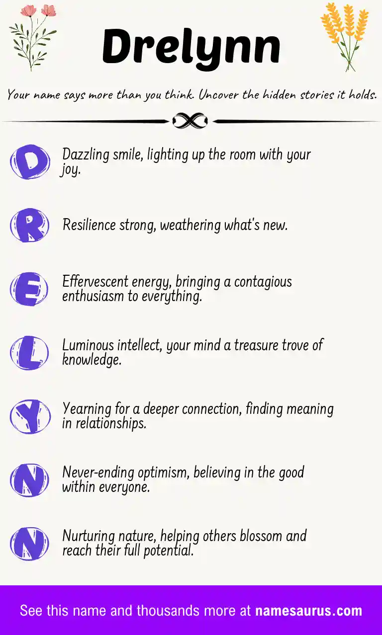 Acrostic poem about Drelynn.