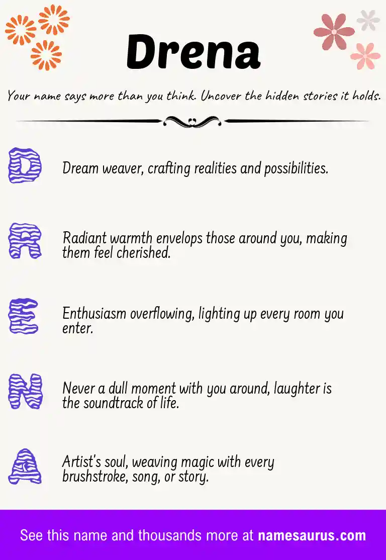 Acrostic poem about Drena.