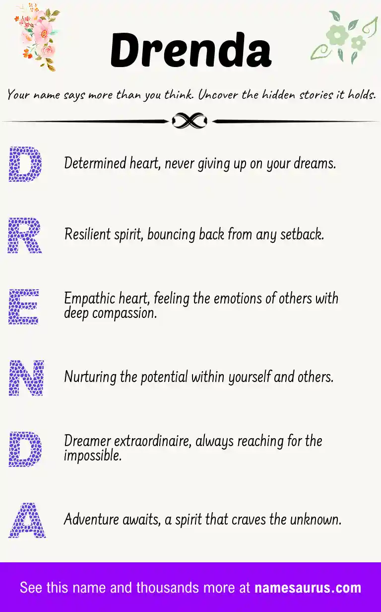 Acrostic poem about Drenda.