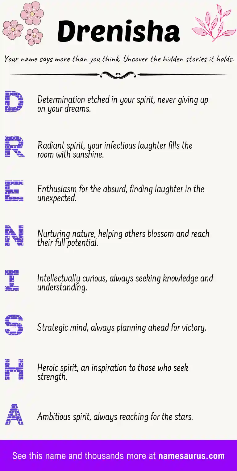 Acrostic poem about Drenisha.