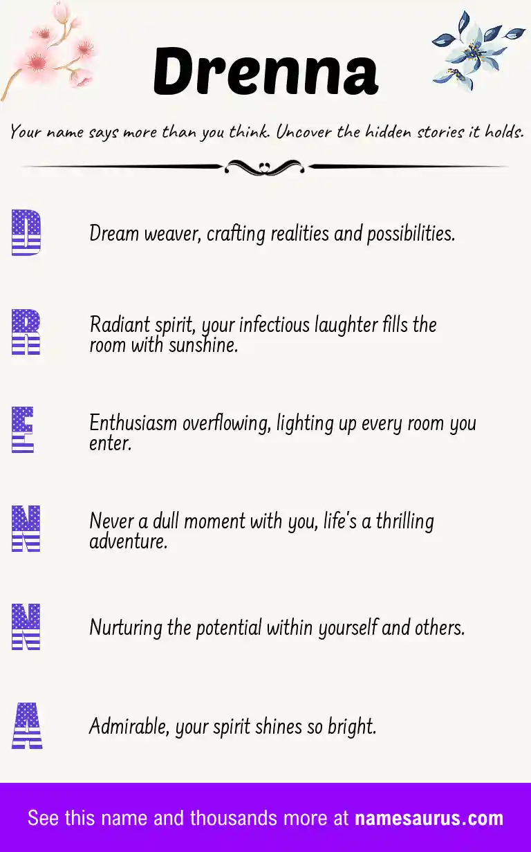 Acrostic poem about Drenna.