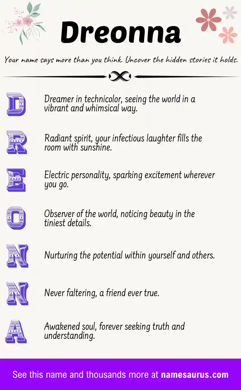 Acrostic poem about Dreonna.