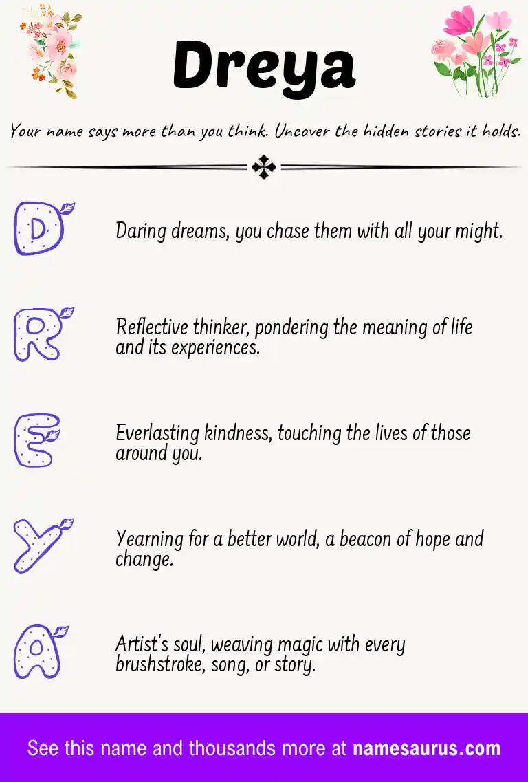 Acrostic poem about Dreya.