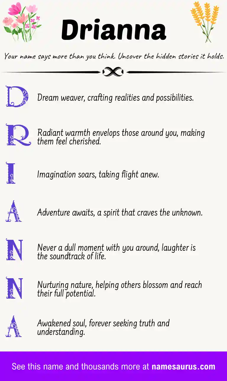 Acrostic poem about Drianna.
