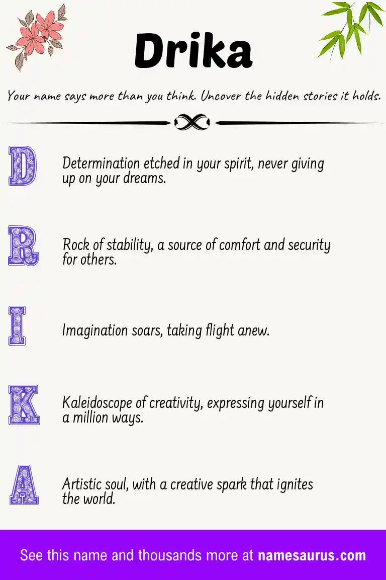 Acrostic poem about Drika.