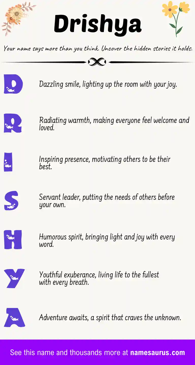 Acrostic poem about Drishya.