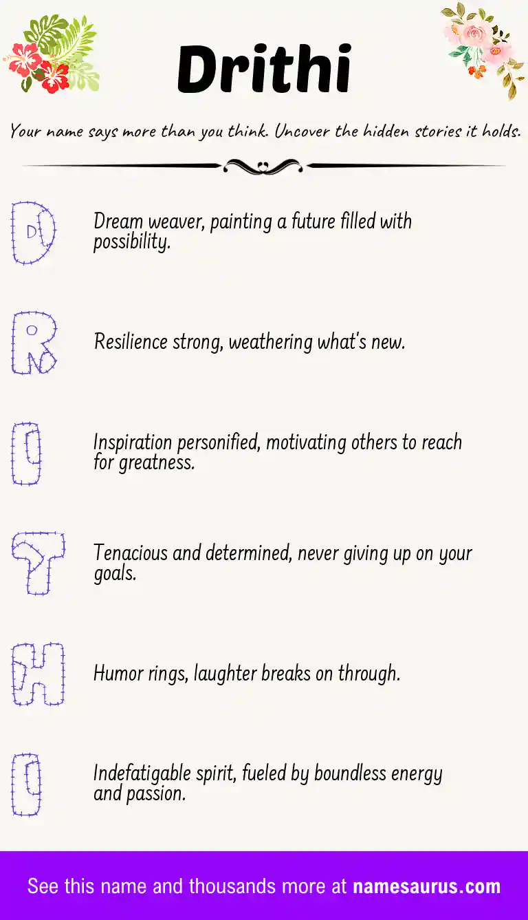 Acrostic poem about Drithi.