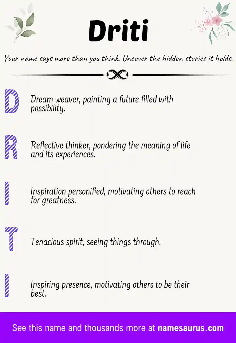 Acrostic poem about Driti.