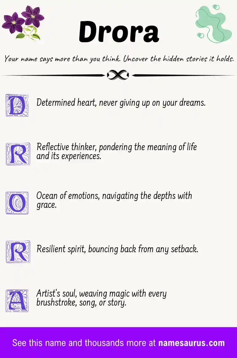 Acrostic poem about Drora.