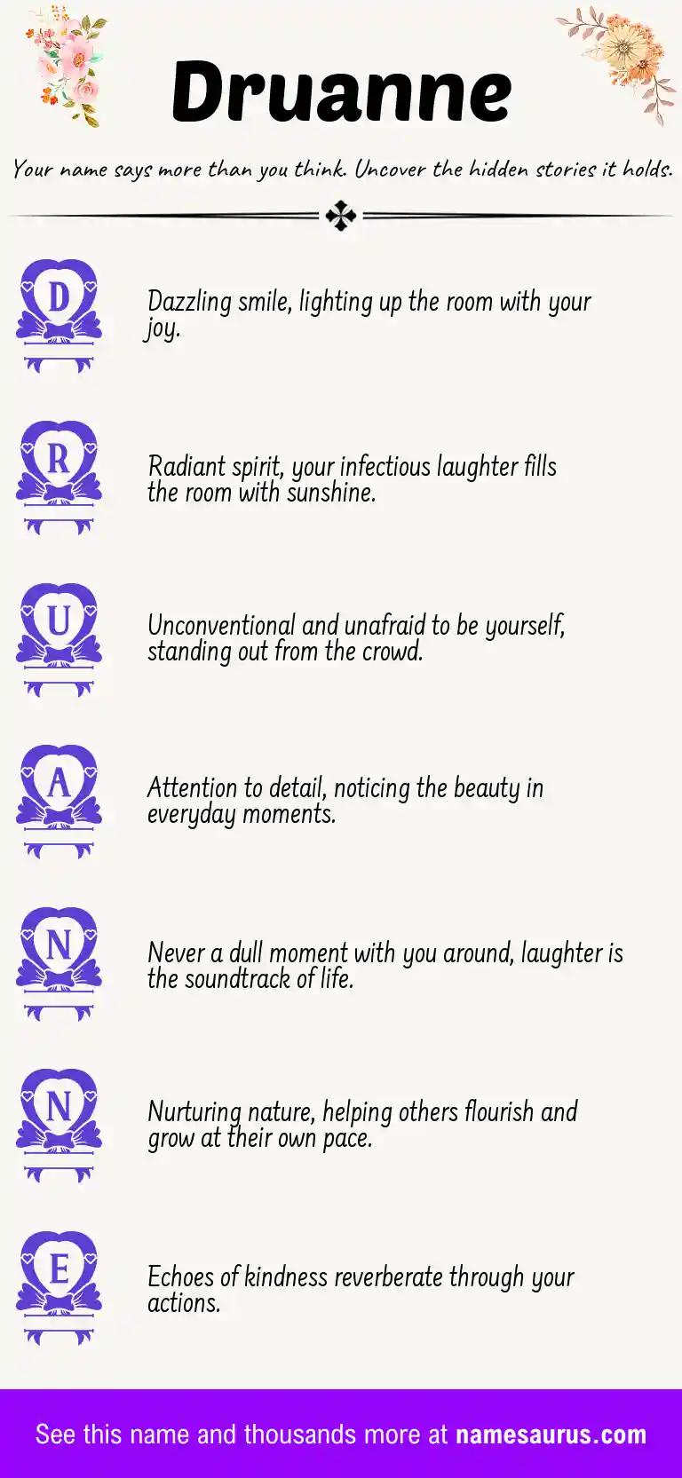 Acrostic poem about Druanne.
