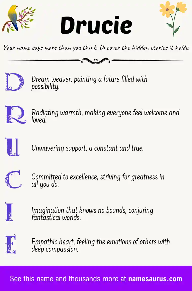 Acrostic poem about Drucie.