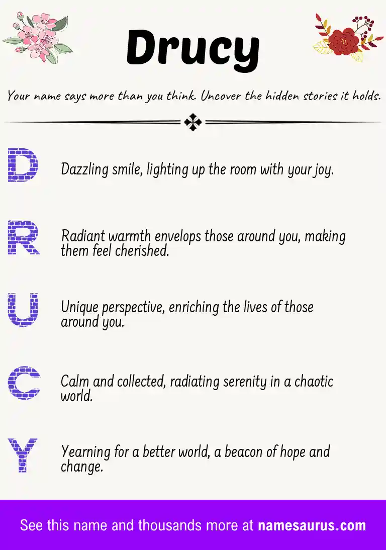 Acrostic poem about Drucy.