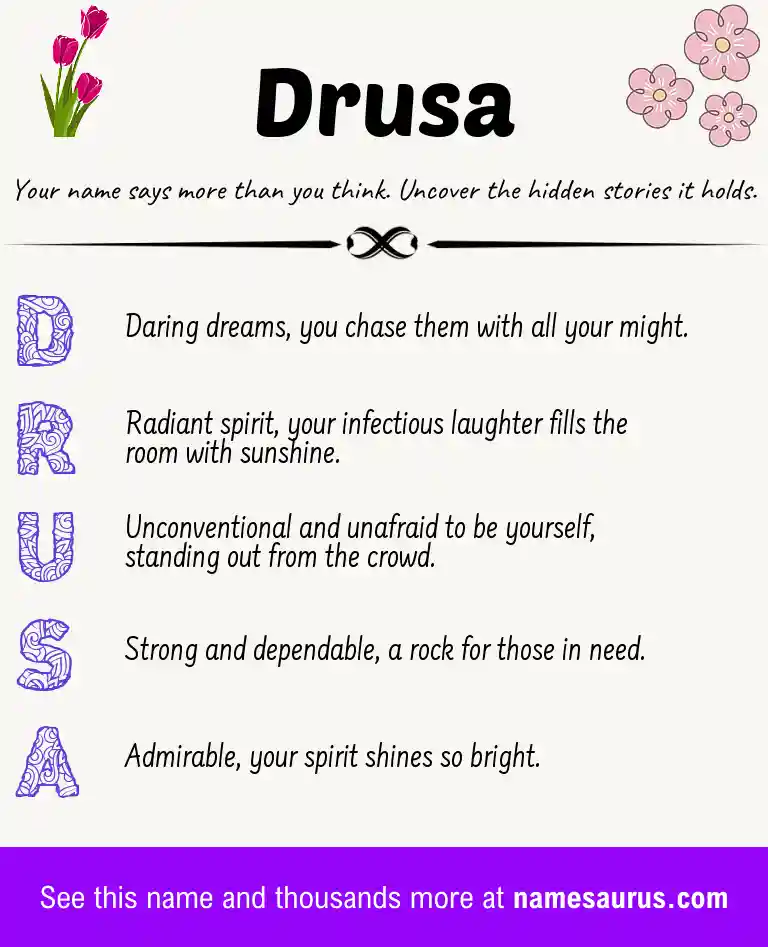Acrostic poem about Drusa.