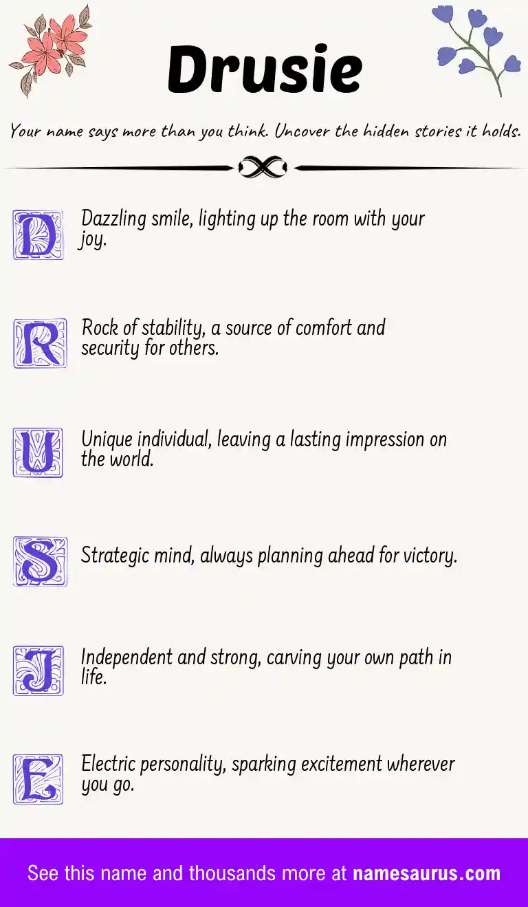 Acrostic poem about Drusie.