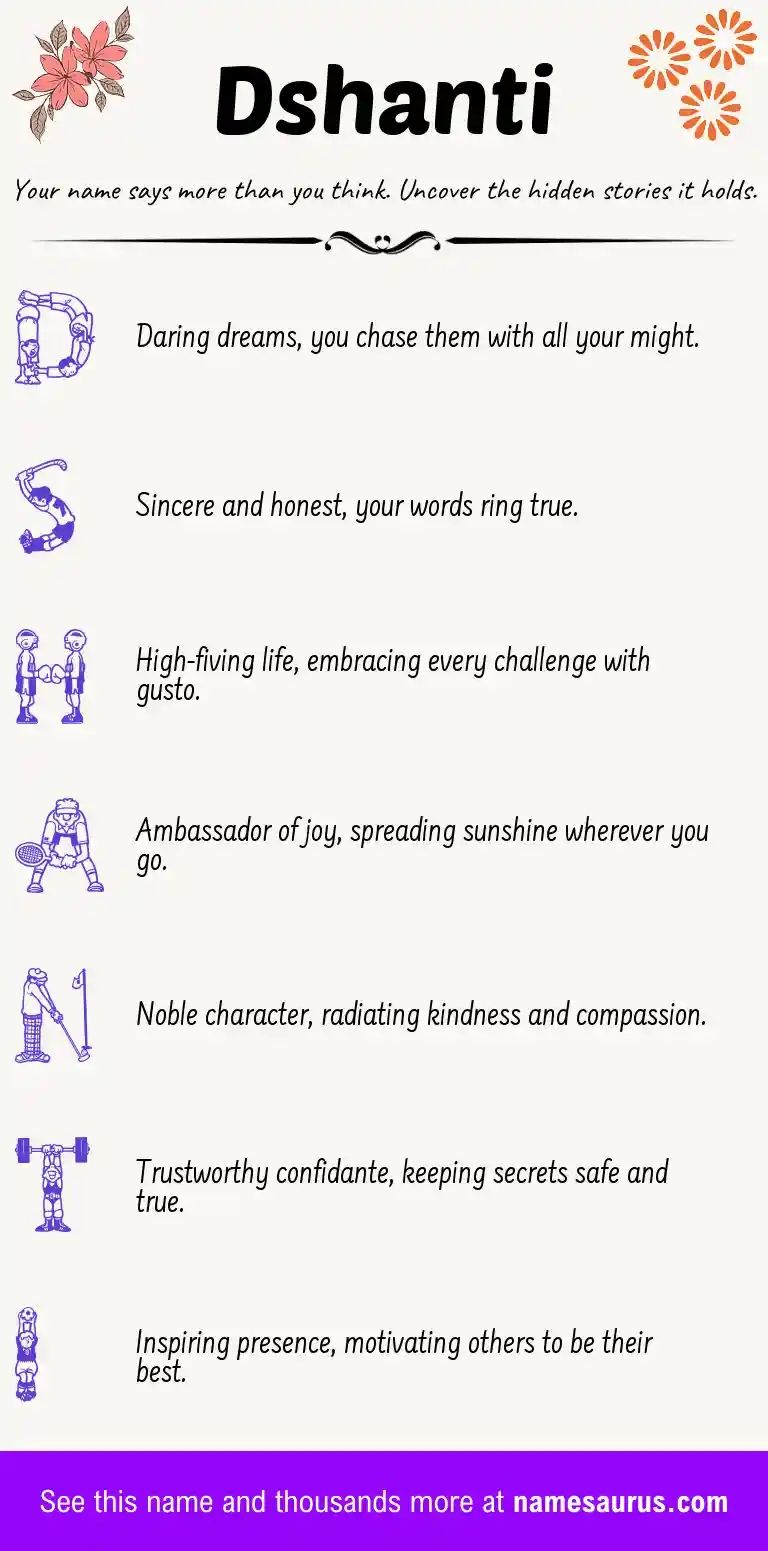 Acrostic poem about Dshanti.