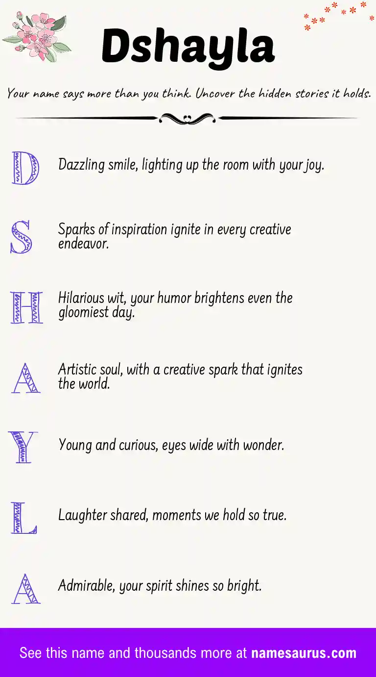 Acrostic poem about Dshayla.