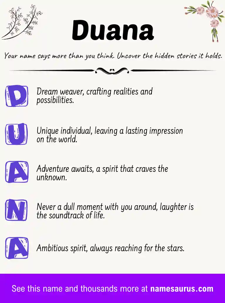 Acrostic poem about Duana.