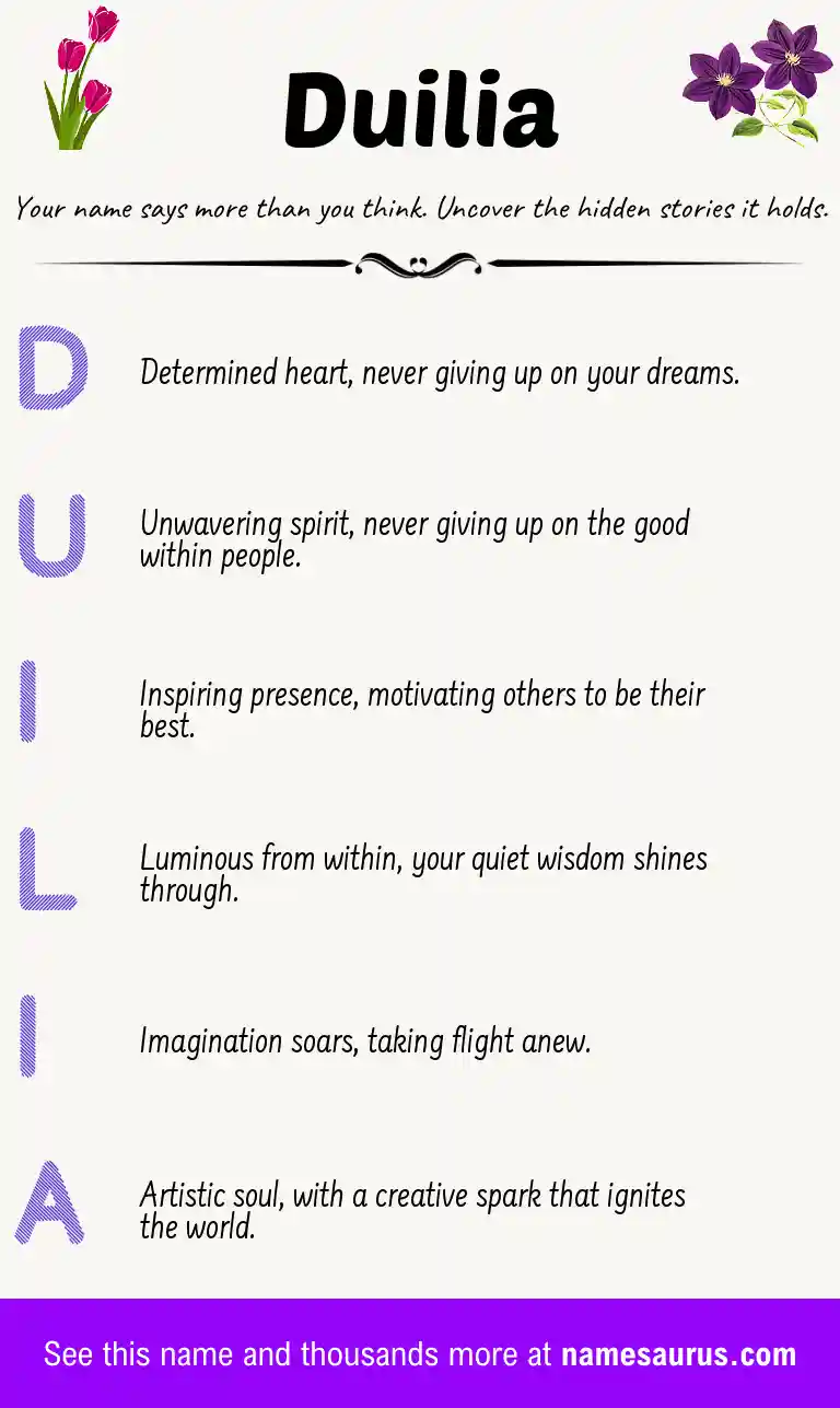 Acrostic poem about Duilia.